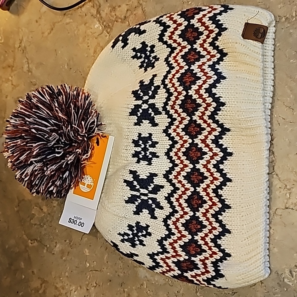 Timberland Pom Beanie Hat And matching Fingerless Gloves - Picture 3 of 10